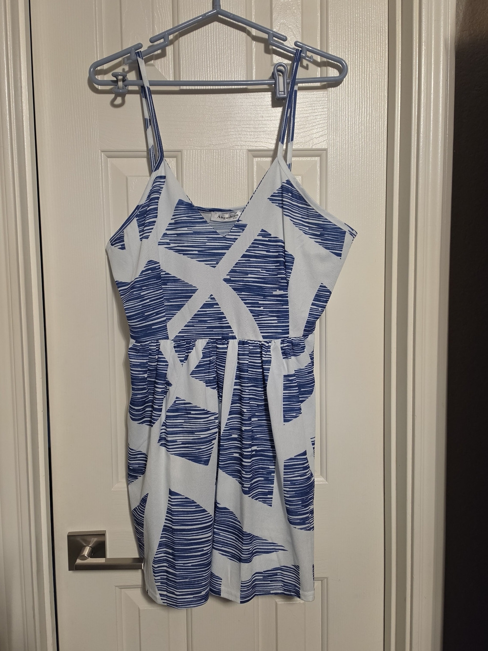 Womans Blue & White Strappy Summer Romper